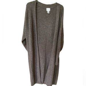 H&M brown heather duster sweater size M, fall trend color